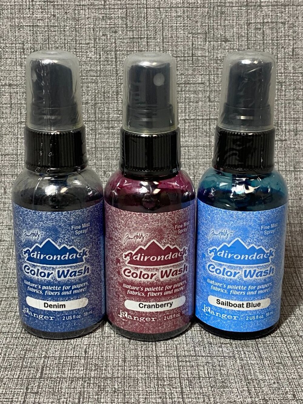 Tim Holtz Craft Dye Color Wash Fine Mist Spray Denim Cranberry Sailboat Blue